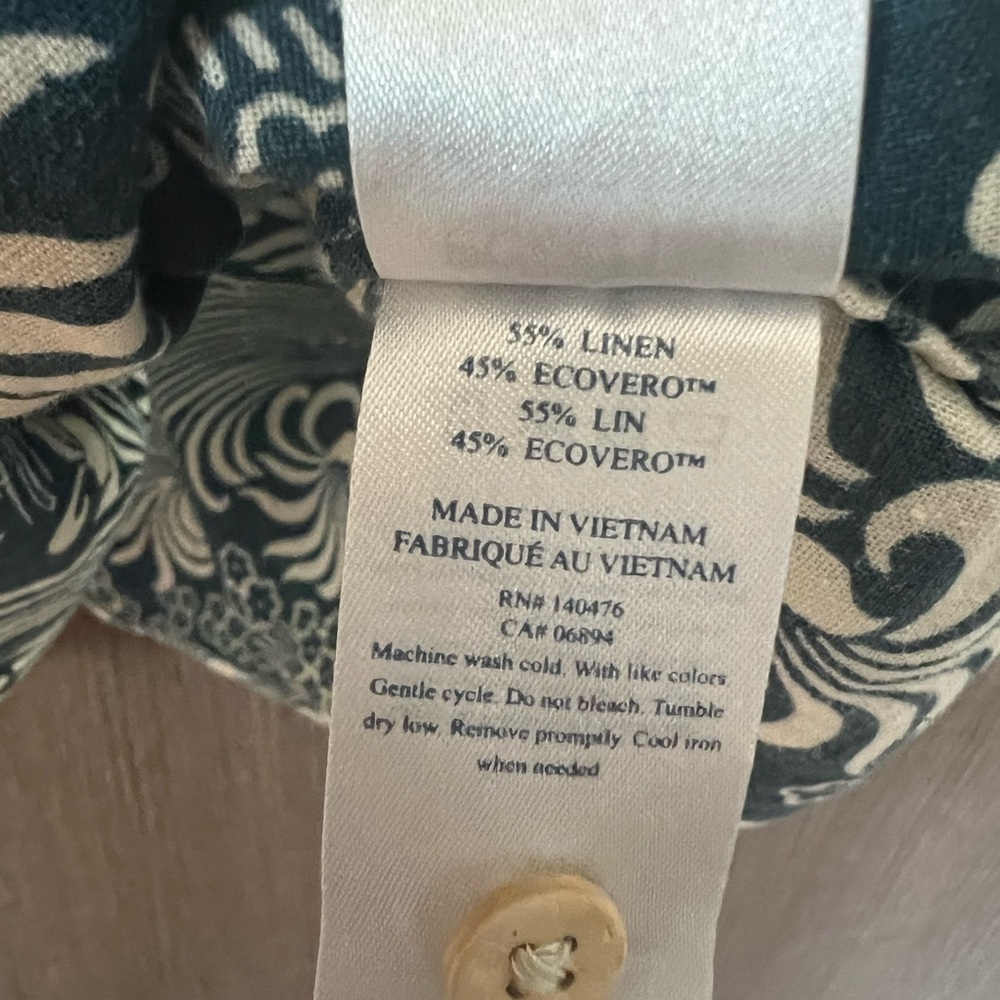 Faherty Navy and Cream Floral Dress - Picture 9 of 11